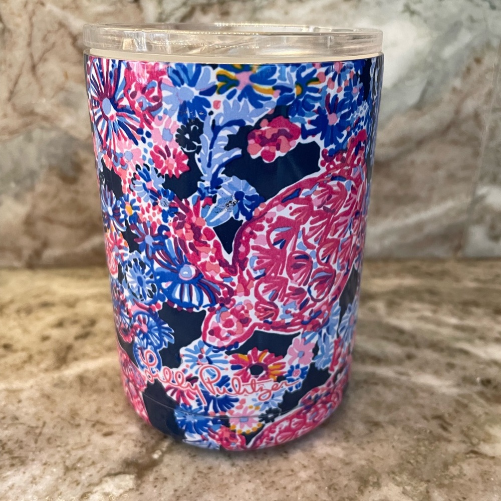 Lilly Pulitzer 2-in-1 Drink Tumbler Turtle Amazement High Tide Navy GWP